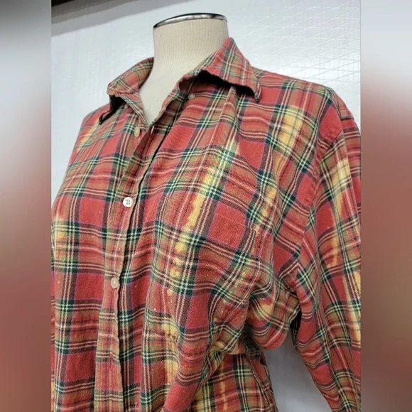 Fleetwood Mac Rock Band Flannel Shirt Jacket Shacket With Bell Sleeves Upcycled - Picture 8 of 11